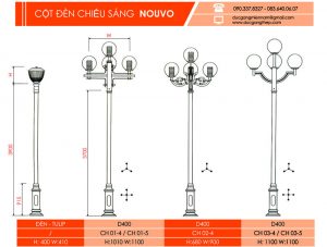 cột đèn chiếu sáng Nouvo
